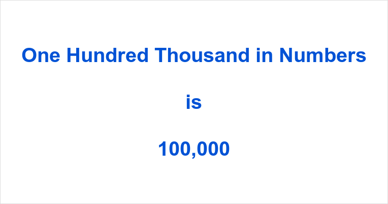One Hundred Thousand In Numbers Numbersinwords Net